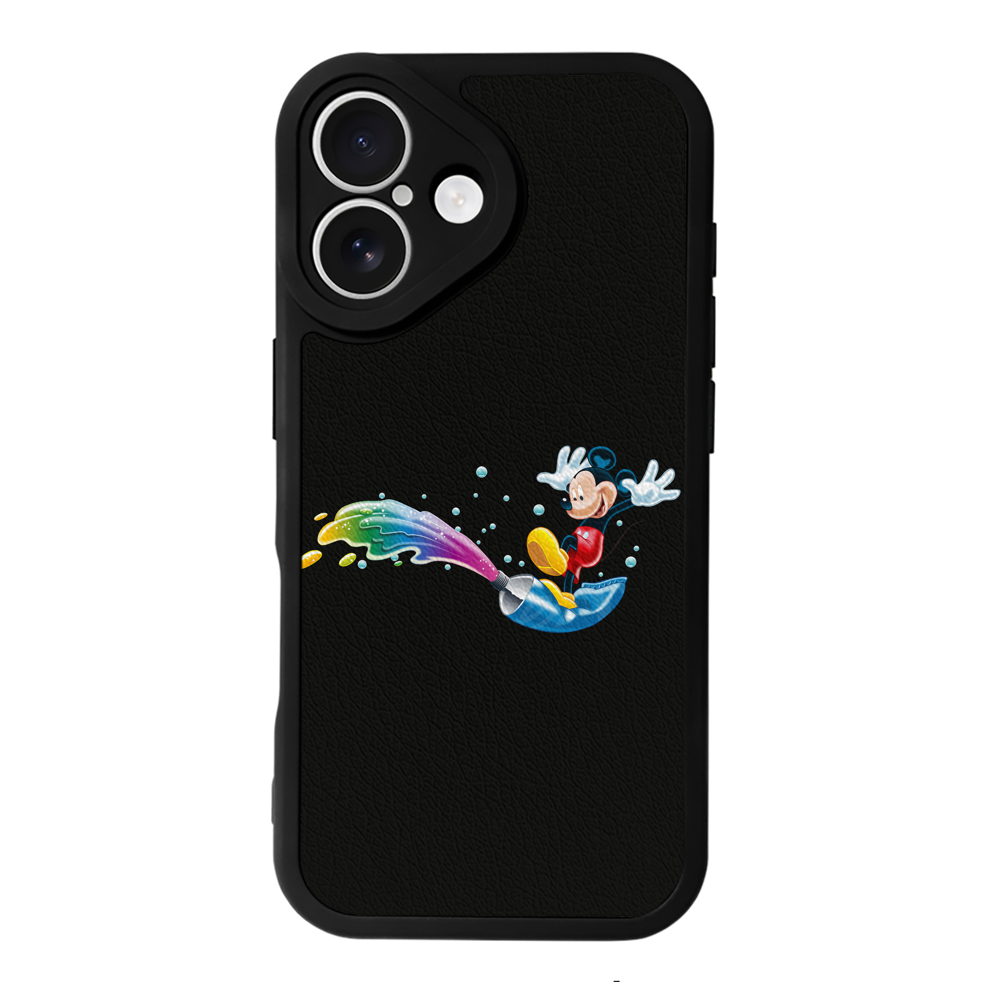 （画像用） ミッキーマウス Mickey Mouse 【iPhone 16シリーズ対応】シリコンスマホケース（レザー調） 材質：シリコン